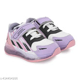 Synthetic LED light shoes for kids, TEXOS brand, velcro fastening. Brightly lit casual sneakers for boys and girls parties